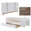 Ver imagem 6 de Quarto Infantil Cama de Solteiro 3 em 1 e Cômoda 10 Gavetas em MDF Premium Helena e Alice Branco/Louro Freijó Grann