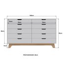 Ver imagem 5 de Quarto Infantil Cama de Solteiro 3 em 1 e Cômoda 10 Gavetas em MDF Premium Helena e Alice Branco/Louro Freijó Grann