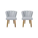 Ver imagem 1 de Kit 2 Cadeiras para Penteadeira Quarto Modelo Flor – Balaqui Cor:cinza