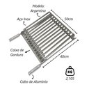 Ver imagem 2 de Grelha Parrilha Argentina Aço Inox com Caixa Gordura 50x40cm