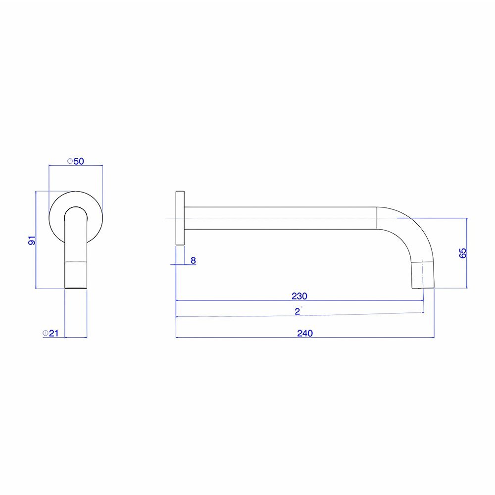 Bica Longa Deca You 1797.inx104 de Parede Inox - 2