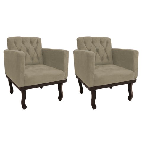 Kit 2 Poltronas Classic Suede - Doce Sonho Móveis