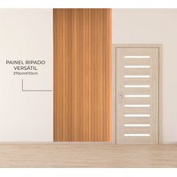Painel Ripado Versátil 270x110cm: 01 Unid. (3m²) Polietileno - Talatto Painéis - Amêndoa - 4