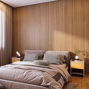 Painel Ripado Versátil 270x110cm: 01 Unid. (3m²) Polietileno - Talatto Painéis - Amêndoa