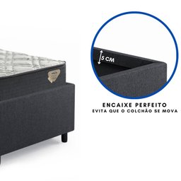 Base Box Cama Solteiro Sapateira Linho e Colchão Adapto - 11