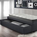 Ver imagem 6 de Base Box Cama Solteiro Sapateira Linho Cinza e Colchão Adapto Ecoflex 88x188