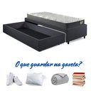 Ver imagem 2 de Base Box Cama Solteiro Sapateira Linho Cinza e Colchão Adapto Ecoflex 88x188