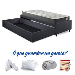 Base Box Cama Solteiro Sapateira Linho e Colchão Adapto - 10