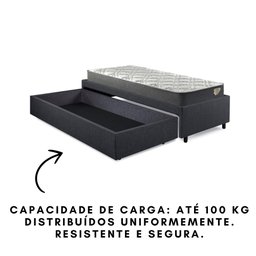 Base Box Cama Solteiro Sapateira Linho e Colchão Adapto - 9
