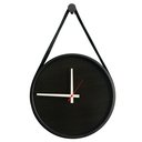 Ver imagem 1 de Relógio Decorativo Adnet Preto Alça Corino Preta Mostrador Preto Ponteiro Branco 20cm Redondo