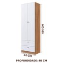 Ver imagem 4 de Multiuso 2 Portas 2 Gavetas Nogal Manchester com Branco Poucan Shop Jm