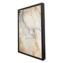 Ver imagem 1 de Quadro Decorativo Caixa Alta com Vidro Abstrato Mármore Sofisticado TaColado Moldura Preta 120 x 80c