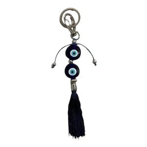 Chaveiro Olho Grego Proteção contra Inveja- Selecione Modelo:duplo Murano Azul Pompom