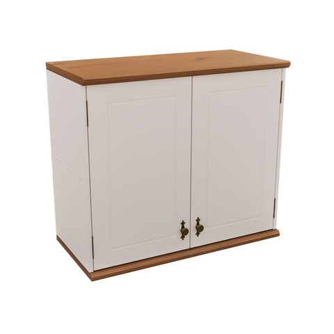 Aéreo 2 Portas com Tampo e Base de Madeira Maciça Joy Branco/Off White/Cinamomo