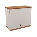 Ver imagem 1 de Aéreo 2 Portas com Tampo e Base de Madeira Maciça Joy Branco/Off White/Cinamomo