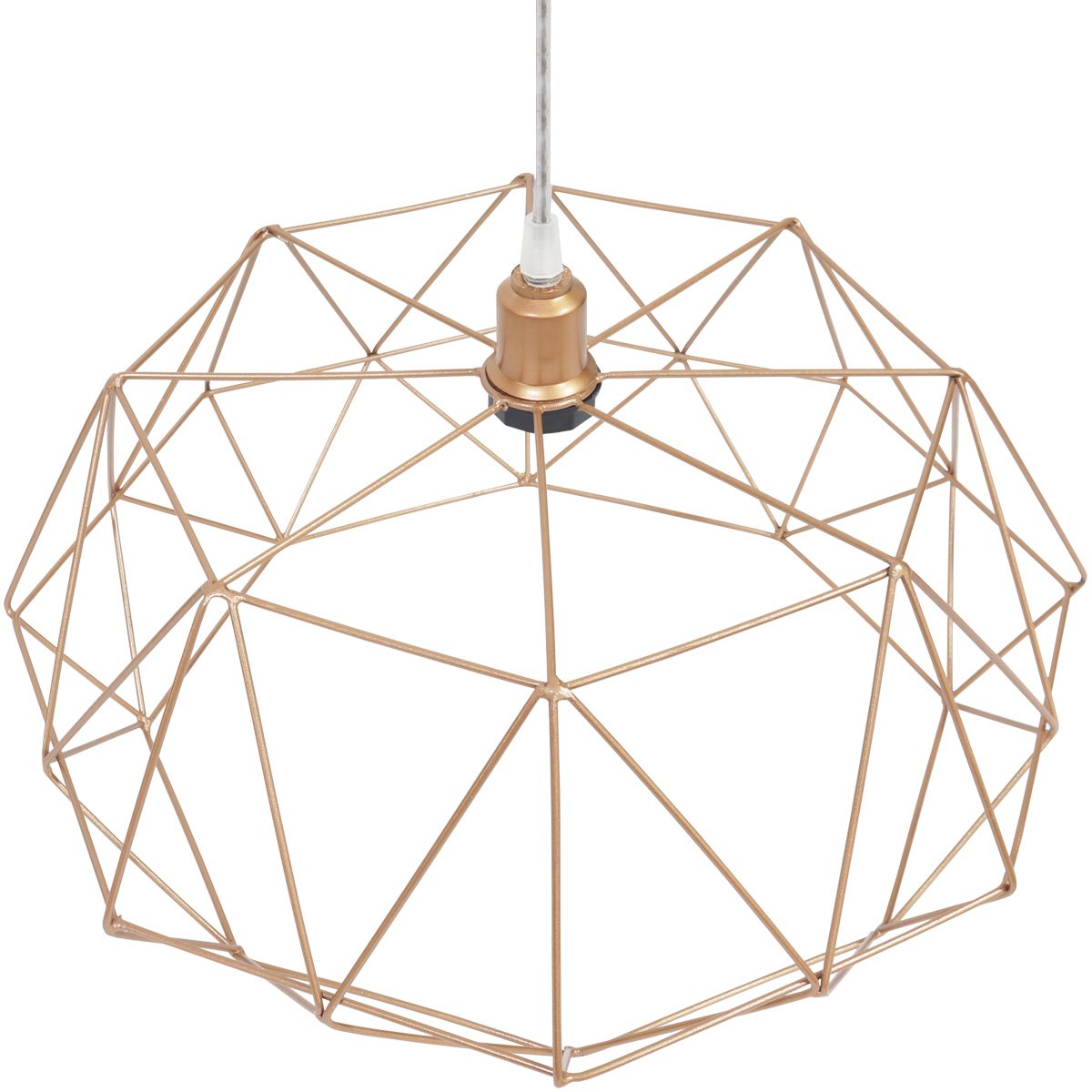 Pendente Aramado Estádio Grande Cabo Cristal 2M Luminária Lustre Teto Moderno Retrô Cobre Rose Gold  - 5