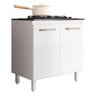 Balcão de Cozinha Fit 80 2 Portas Branco com Tampo Mdp para Cooktop - Nicioli - 1