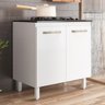 Balcão de Cozinha Fit 80 2 Portas Branco com Tampo Mdp para Cooktop - Nicioli - 2