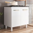Ver imagem 2 de Balcão de Cozinha Fit 80 2 Portas Branco com Tampo Mdp para Cooktop - Nicioli