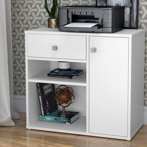 Armário Multiuso 1 Porta 1 Gaveta Ravena Branco