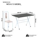 Ver imagem 3 de Conjunto de Mesa Tubular 100x60cm Tampo em Ardósia com 4 Cadeiras Lívia Branco/Botanic Bege