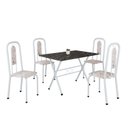 Ver imagem 2 de Conjunto de Mesa Tubular 100x60cm Tampo em Ardósia com 4 Cadeiras Lívia Branco/Botanic Bege