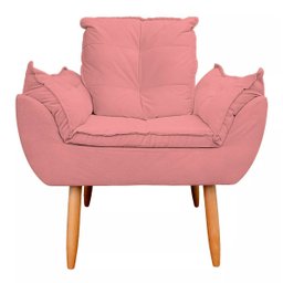 Poltrona Sofá Decorativa Pés Palito Luxo Reforçada Click:rosa - 2
