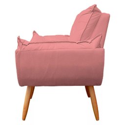 Poltrona Sofá Decorativa Pés Palito Luxo Reforçada Click:rosa - 3