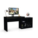 Ver imagem 5 de Mesa Gamer Escrivaninha B24 4 Nichos 180cm Preto Ff