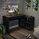 Ver imagem 1 de Mesa Gamer Escrivaninha B24 4 Nichos 180cm Preto Ff