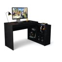 Ver imagem 4 de Mesa Gamer Escrivaninha B24 4 Nichos 180cm Preto Ff