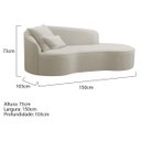 Ver imagem 6 de Divã Recamier Curvo Sala de Estar Inglaterra Lado Direito 150cm Linho Bege - Incasa Decor