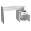 Ver imagem 4 de Escrivaninha Mesa Escritório Lisboa 1 Gaveta 1 Porta 122cm Branca