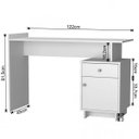 Ver imagem 3 de Escrivaninha Mesa Escritório Lisboa 1 Gaveta 1 Porta 122cm Branca