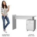 Ver imagem 5 de Escrivaninha Mesa Escritório Lisboa 1 Gaveta 1 Porta 122cm Branca