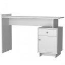 Ver imagem 2 de Escrivaninha Mesa Escritório Lisboa 1 Gaveta 1 Porta 122cm Branca