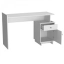Ver imagem 4 de Escrivaninha Mesa Escritório Lisboa 1 Gaveta 1 Porta 122cm Branca