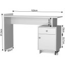 Ver imagem 5 de Escrivaninha Mesa Escritório Lisboa 1 Gaveta 1 Porta 122cm Mel e Preto Marrom