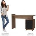 Ver imagem 4 de Escrivaninha Mesa Escritório Lisboa 1 Gaveta 1 Porta 122cm Mel e Preto Marrom