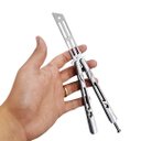 Ver imagem 4 de Butterfly Bsl-2 Canivete sem Corte Prateado Aço Inox para Treino de Manobras Seguras
