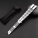 Ver imagem 5 de Butterfly Bsl-2 Canivete sem Corte Prateado Aço Inox para Treino de Manobras Seguras