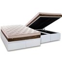 Ver imagem 1 de Cama Box Baú King: Colchão Molas Ensacadas Plumatex MasterPocket Personalle + Base CRC Courano White
