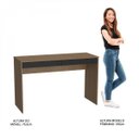 Ver imagem 3 de Escrivaninha Mesa Escritório Madri 2 Gavetas 120cm Mel e Preto Marrom