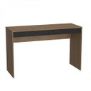 Ver imagem 2 de Escrivaninha Mesa Escritório Madri 2 Gavetas 120cm Mel e Preto Marrom
