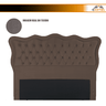 Kit Cabeceira Uzziel Queen Size Linho Marrom Estofada 1,60m + Recamier Cs Cabeceiras - 5