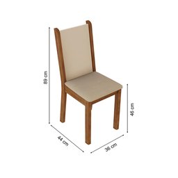 Kit 6 Cadeiras de Jantar 4291 Madesa Rustic/crema/sintético Bege - 4