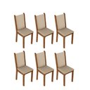 Ver imagem 1 de Kit 6 Cadeiras de Jantar 4291 Madesa Rustic/crema/sintético Bege