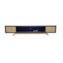 Ver imagem 2 de Rack Sala Tv até 75 Polegadas Ricco 273 Cm Laca Portas Palhinha Azul Gloss