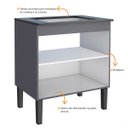 Ver imagem 5 de Bancada Gabinete 2 Portas para Cooktop 5 Bocas Verona Cinza