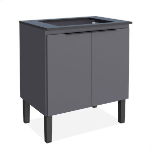 Bancada Gabinete 2 Portas para Cooktop 5 Bocas Verona Cinza